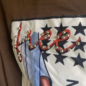 Gemstone Women’s FREE NEW YORK Brown Hoodie Small NWT Embellished